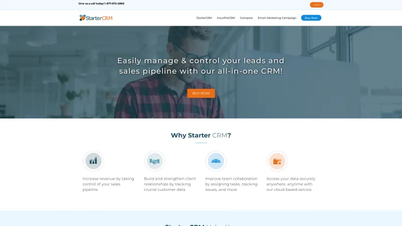 Homepage of StarterCRM