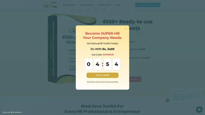 Homepage of StartupHR Toolkit