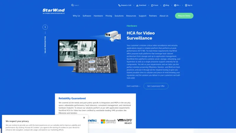 Homepage of StarWind HyperConverged Appliance Video