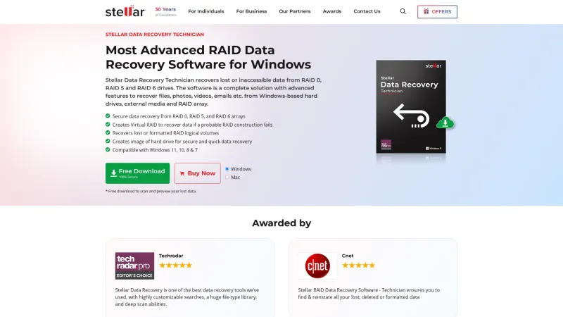 Homepage of Stellar Data Recovery Technician