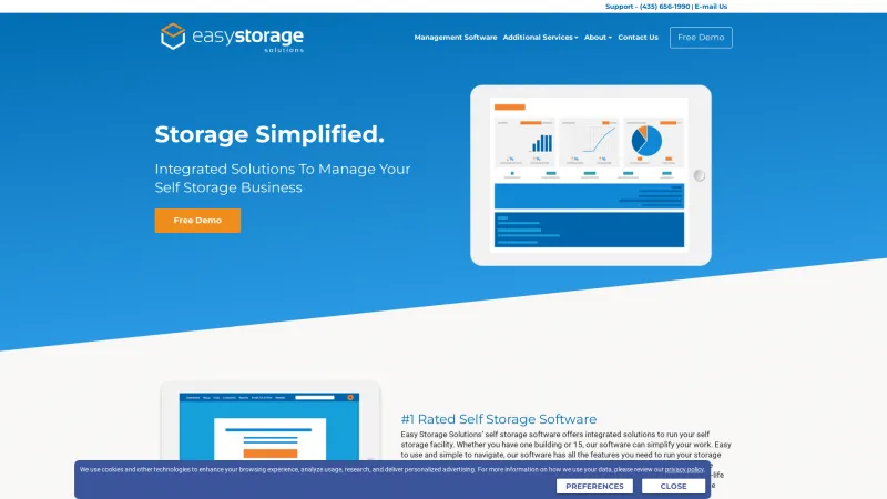 Homepage of Easy Storage Solutions