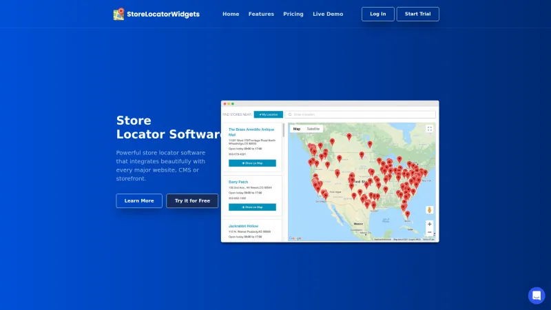 Homepage of Store Locator Widgets