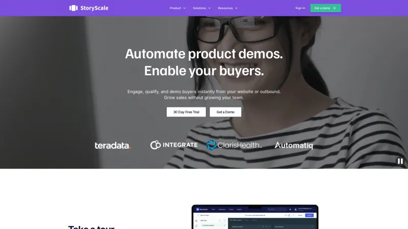 Homepage of StoryScale