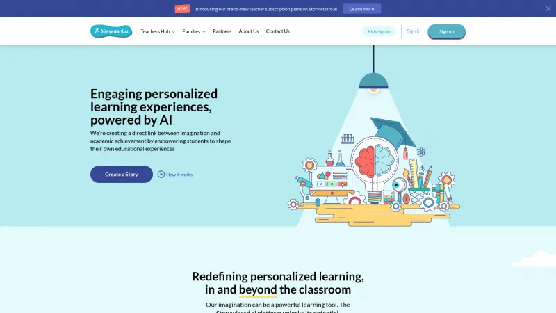 Homepage of Storywizard.ai