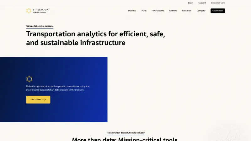 Homepage of StreetLight Data