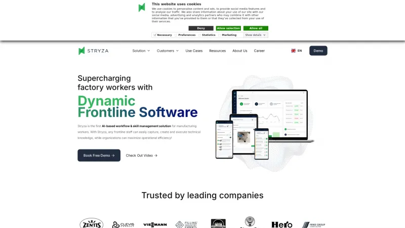 Homepage of Stryza