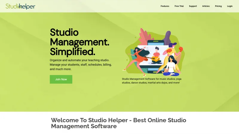 Homepage of Studio Helper