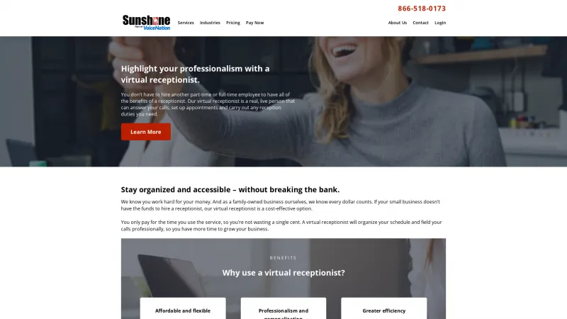 Homepage of Sunshine Communication Services