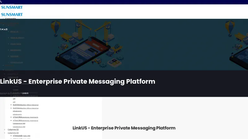 Homepage of LinkUS