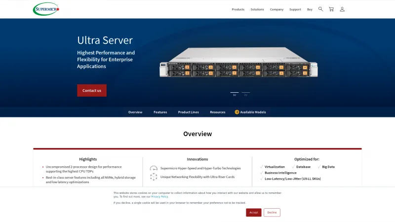 Homepage of Supermicro Ultra