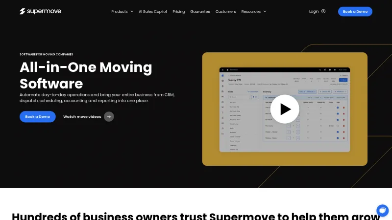 Homepage of Supermove