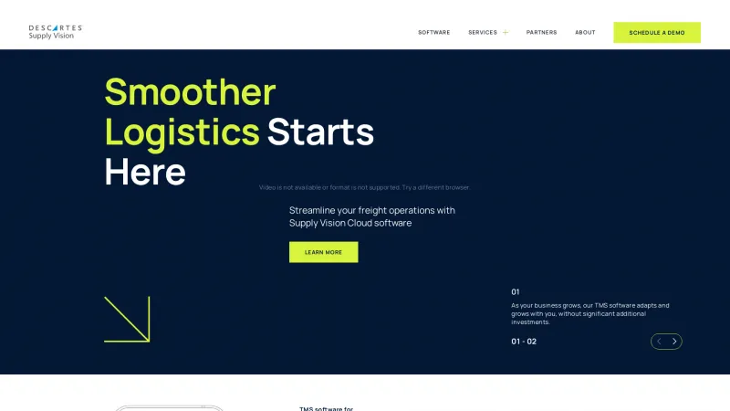 Homepage of Supply Vision