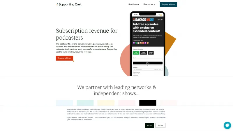 Homepage of Supporting Cast