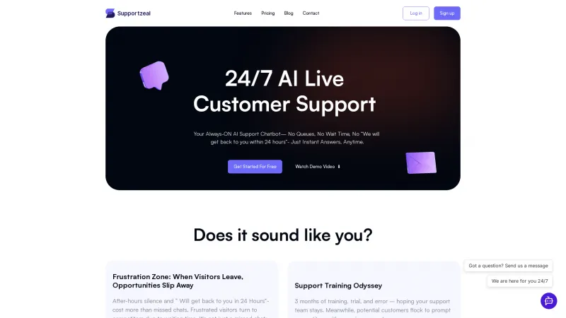 Homepage of Supportzeal