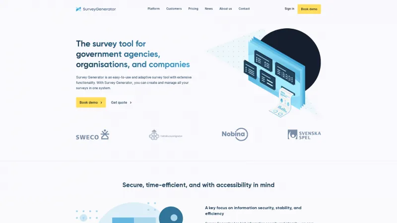 Homepage of Survey Generator