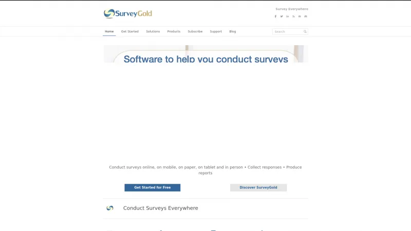 Homepage of SurveyGold