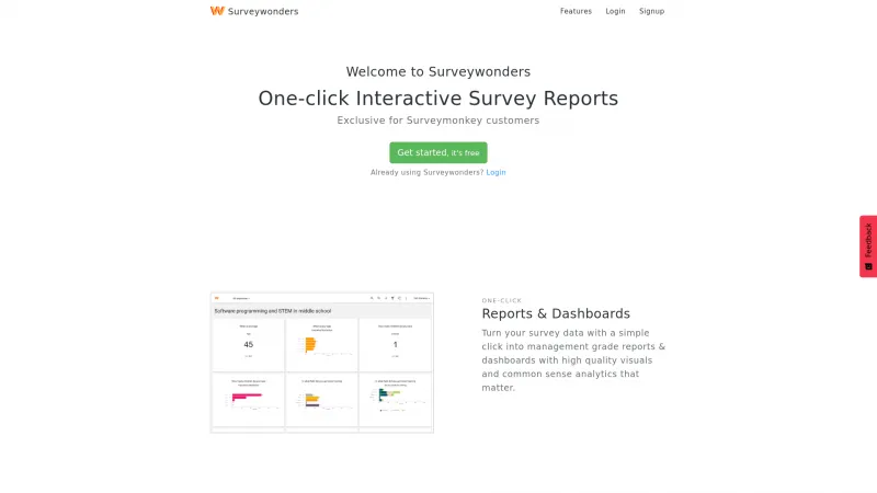 Homepage of Surveywonders