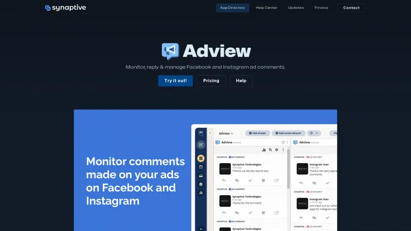 Homepage of Adview