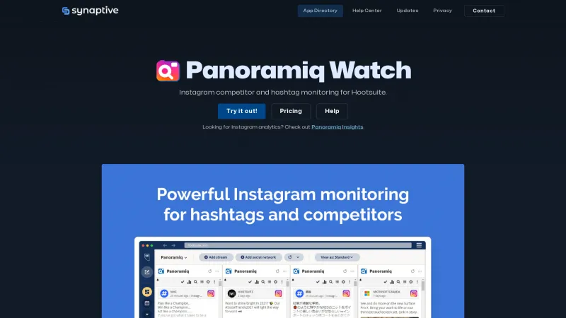 Homepage of Panoramiq