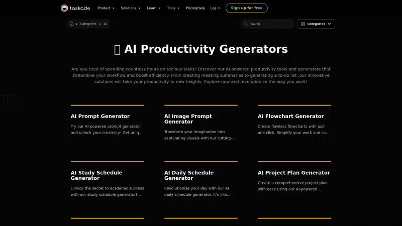 Homepage of AI Art Prompt Generator