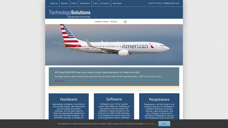 Homepage of RFIDAeroTrack