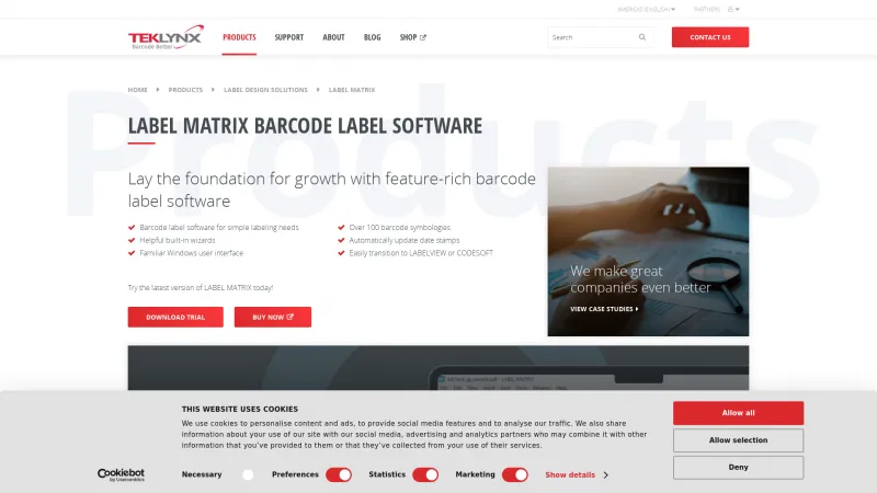 Homepage of LABEL MATRIX