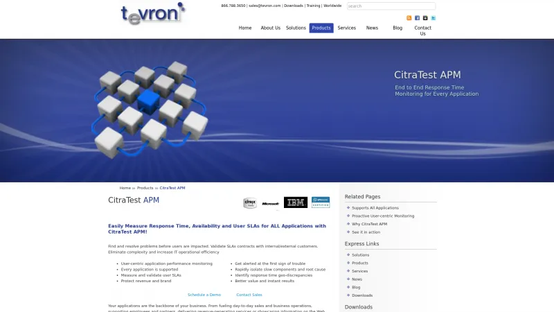 Homepage of CitraTest APM