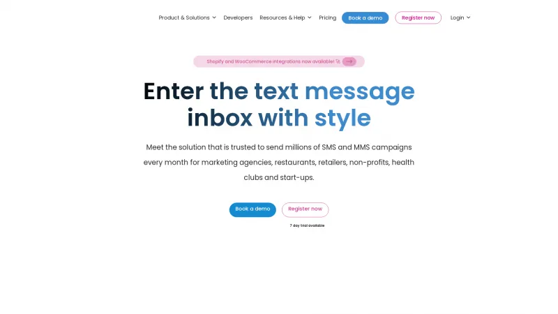 Homepage of Smart SMS