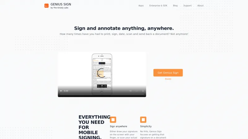 Homepage of Genius Sign