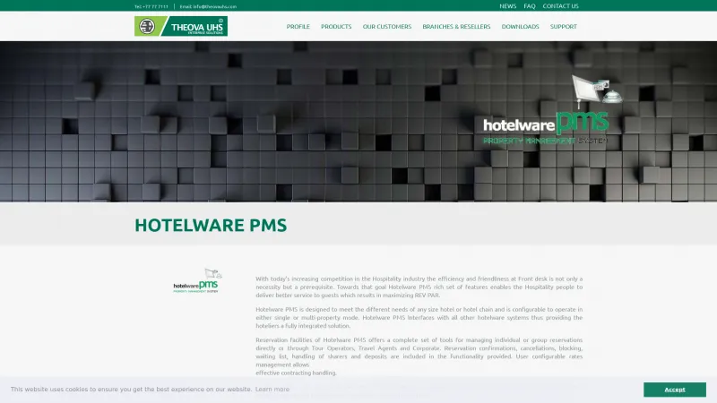 Homepage of Hotelware PMS