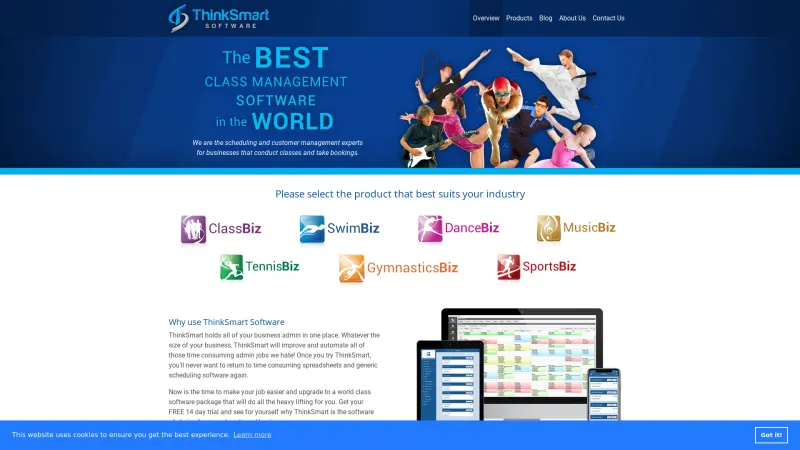 Homepage of GymnasticsBiz