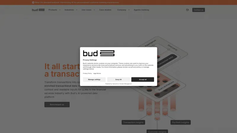 Homepage of Bud