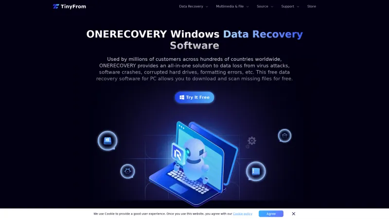 Homepage of ONERECOVERY