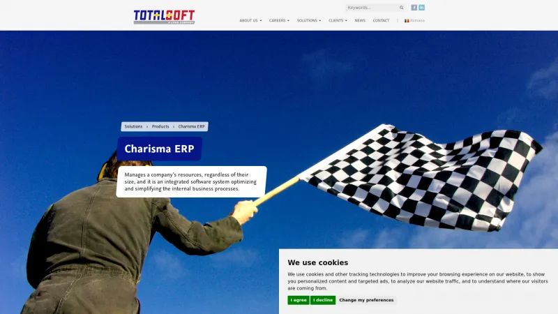 Homepage of Charisma ERP