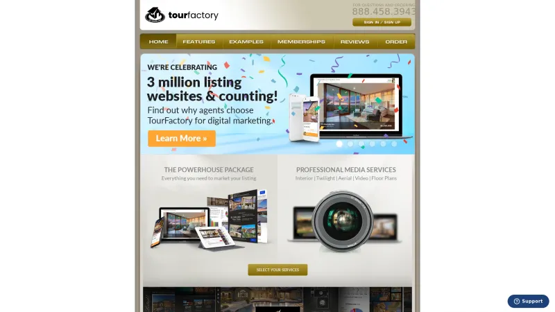 Homepage of TourFactory.com