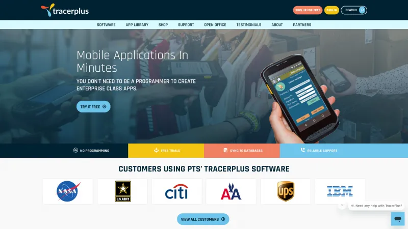 Homepage of TracerPlus