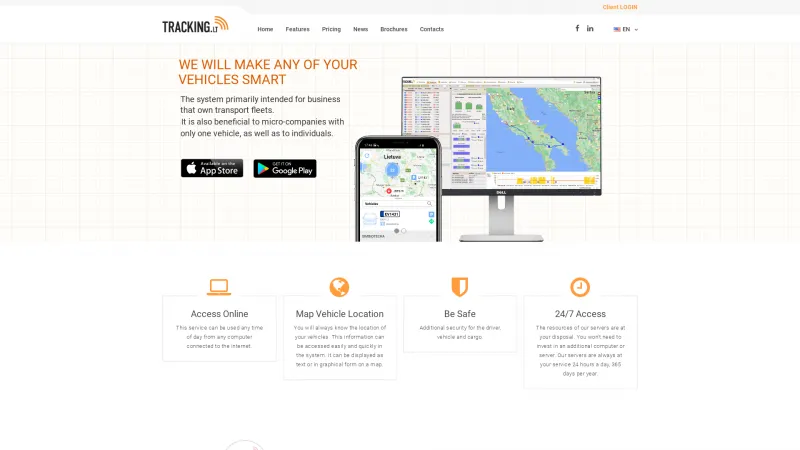 Homepage of Tracking.lt