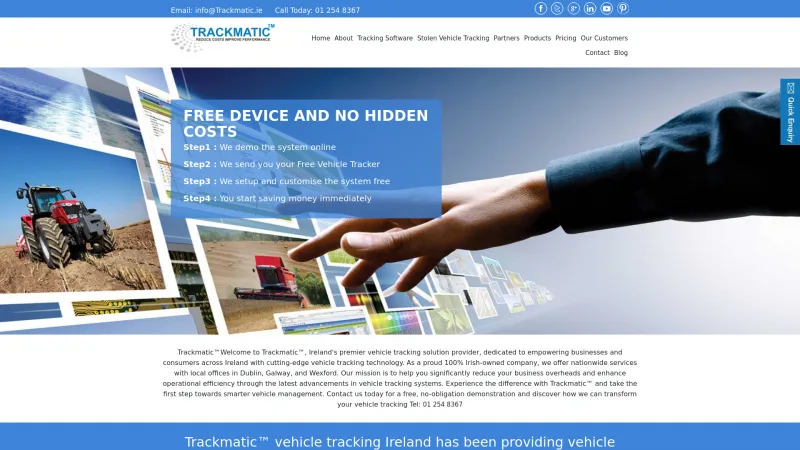 Homepage of Trackmatic