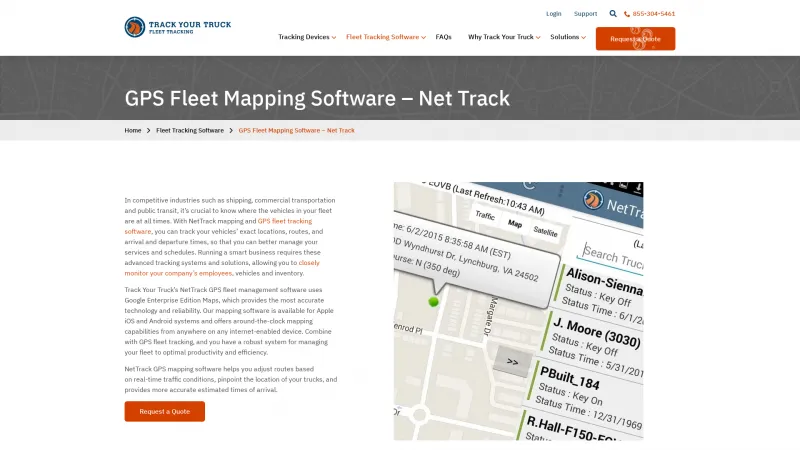 Homepage of NetTrack