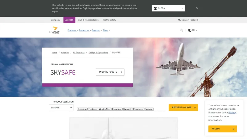 Homepage of SkySAFE