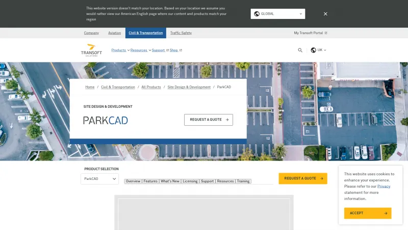 Homepage of ParkCAD