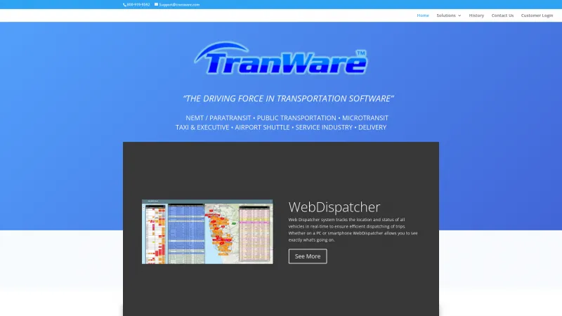 Homepage of TranWare