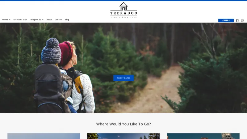 Homepage of Trekadoo