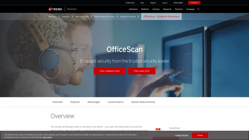 Homepage of OfficeScan