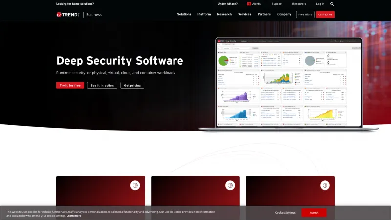 Homepage of Trend Micro Deep Security