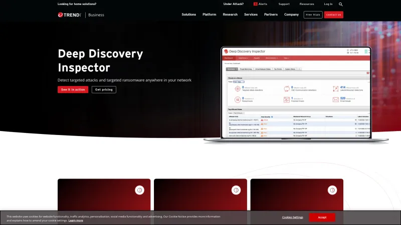 Homepage of Deep Discovery Inspector