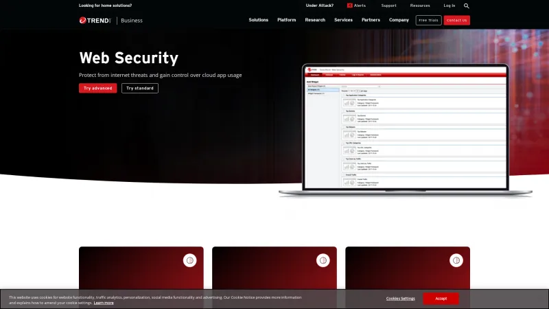 Homepage of Trend Micro Web Security