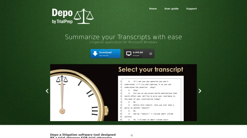 Homepage of DEPO