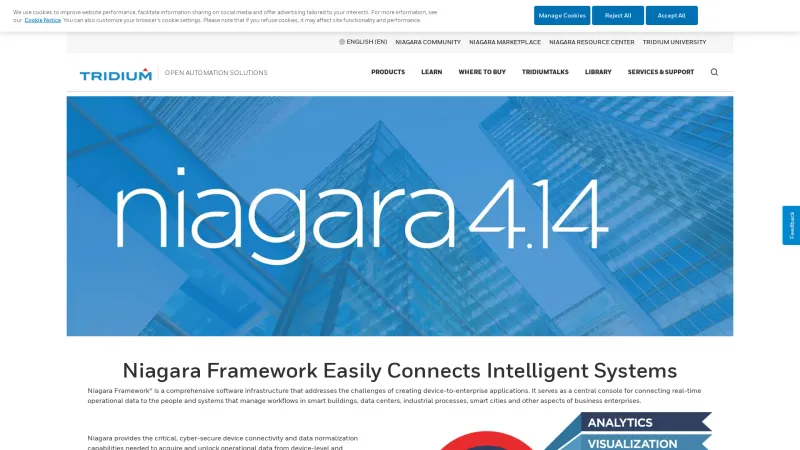 Homepage of Niagra Framework