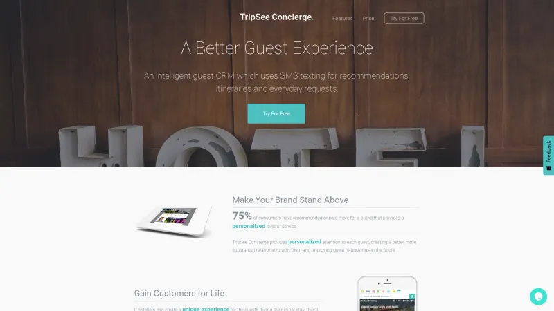 Homepage of Tripsee Concierge